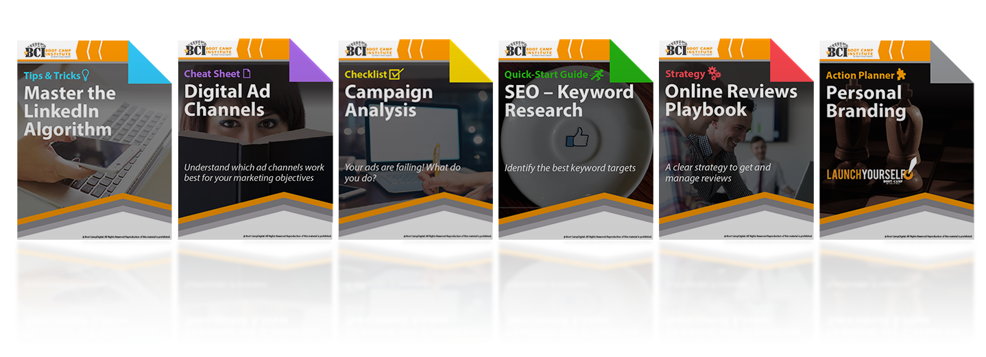 All Program Training Resources Mockup - Showing all of the items we provide in our training | BootCamp Digital