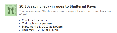 Check in for charity April