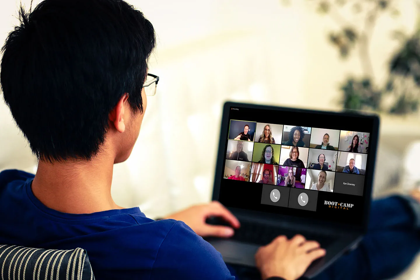 Man on Laptop Online Classroom