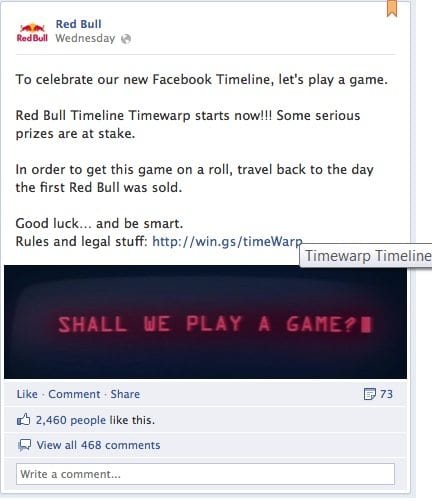 red bull facebook post example
