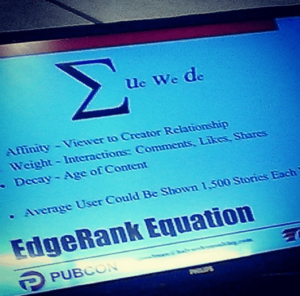 The old Facebook Edgerank Algorithm