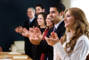 people applauding